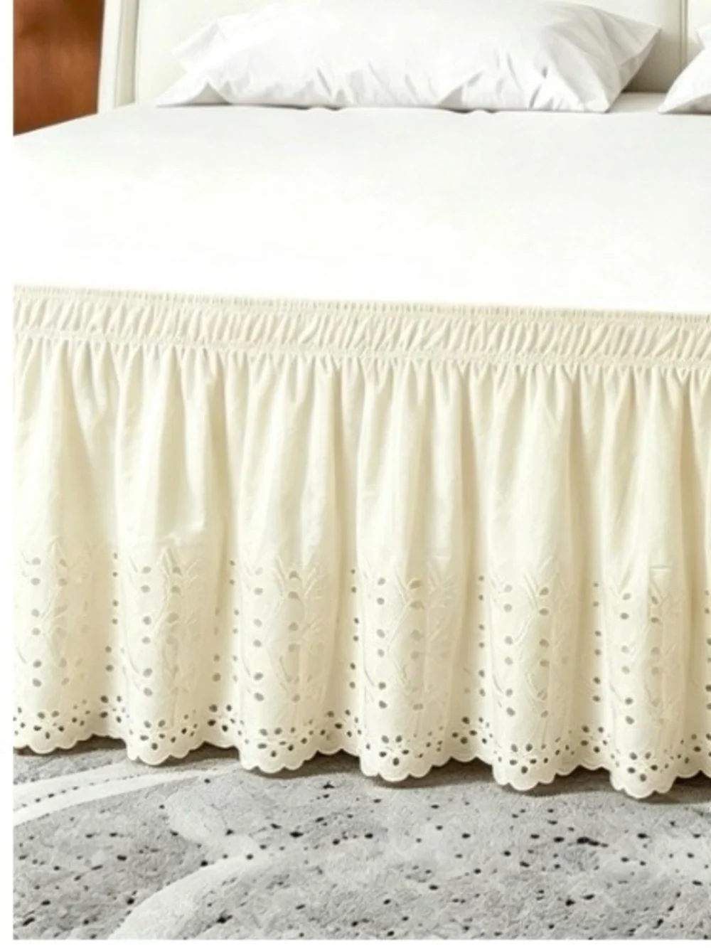 FULL Bed Skirt Eyelet Dust Ruffle with 18” Drop 100% Microfiber - LIGHT YELLOW